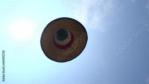 A Mexican sombrero flying in the air photo