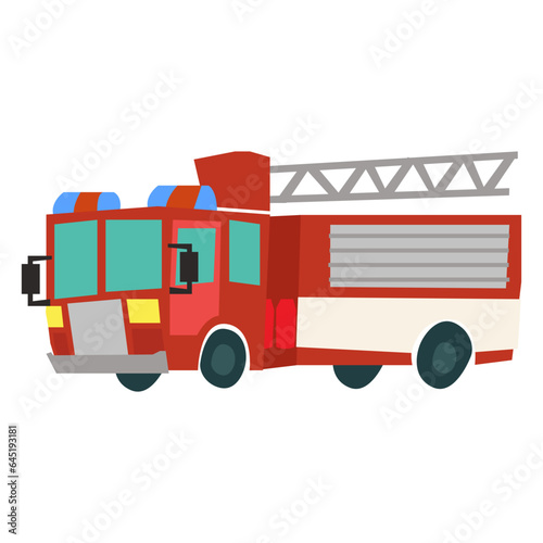 Fire truck flat illustration
