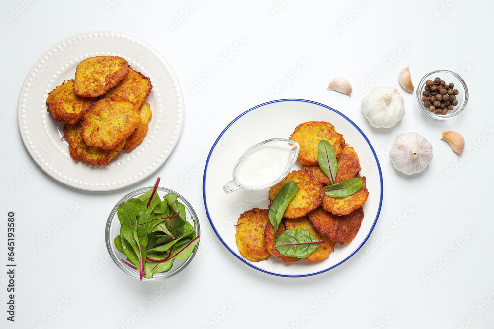 Lunch tasty food concept - delicious hash browns Lunch tasty food concept - delicious hash browns