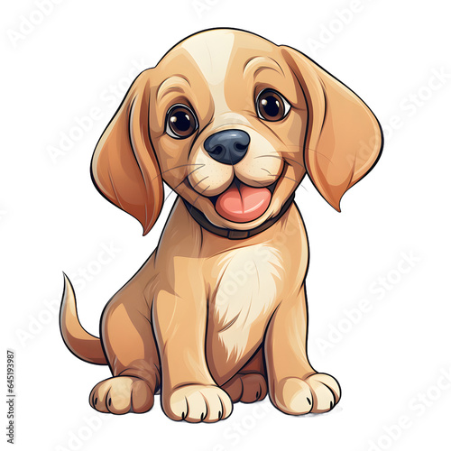 Clipart of an adorable yellow Labrador Retriever puppy, isolated on transparent background