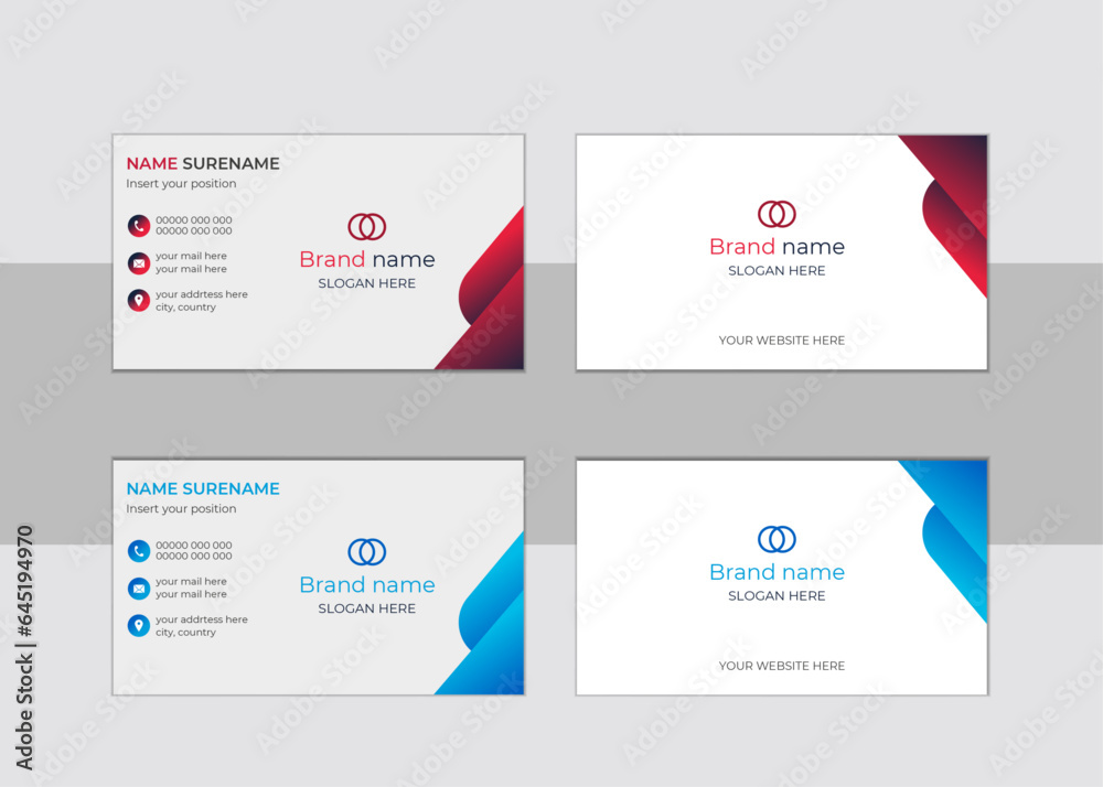 Business card design template. Clean professional business card template. Modern Creative And Clean Business Card Design Template.