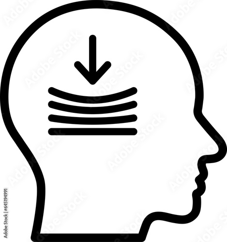 The linear icon of sustainability in a person head as a concept of personal pressure
