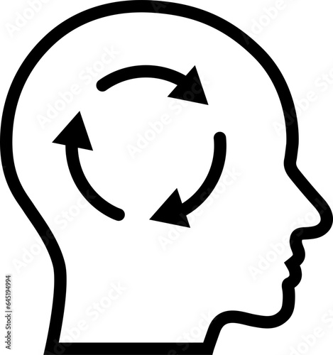 Adaptability line icon as concept of adaptive life or business skill