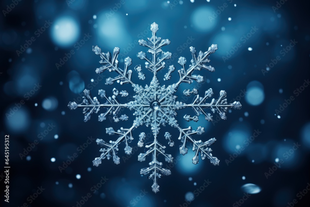 Snowflake on a dark blue background Snowflake on a dark blue background