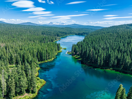 Aerial Photo of Clear Lake in Sisters Oregon