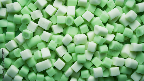 White and green mint candies background. Sweet backdrop. Generative AI