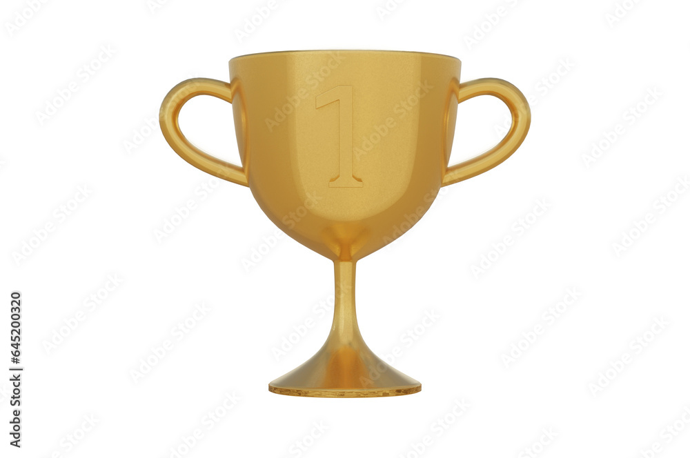 3D Illustration, Winner Gold Trophy 3D Icon. 3D Illustration, Winner Gold Trophy 3D Icon.