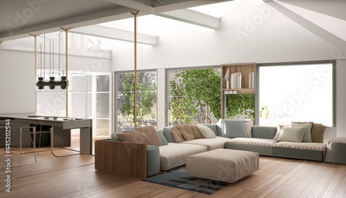 Modern living room JPG. Generative AI. © Munwar