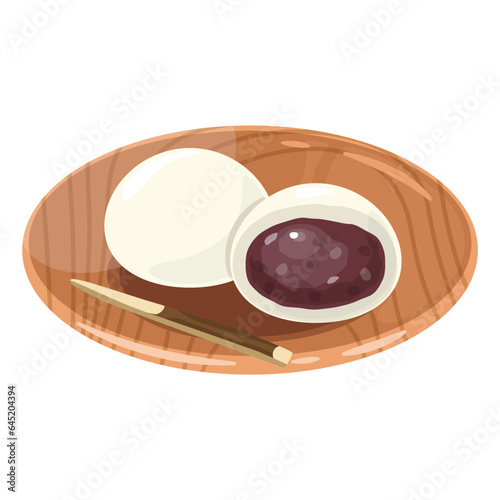 大福　木皿　粒あん　断面