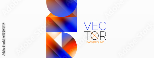 Serene gradient template. Circles and triangles mingle in minimalist perfection. Gentle fusion of forms and hues creates balanced yet captivating backdrop, embodying modern sophistication