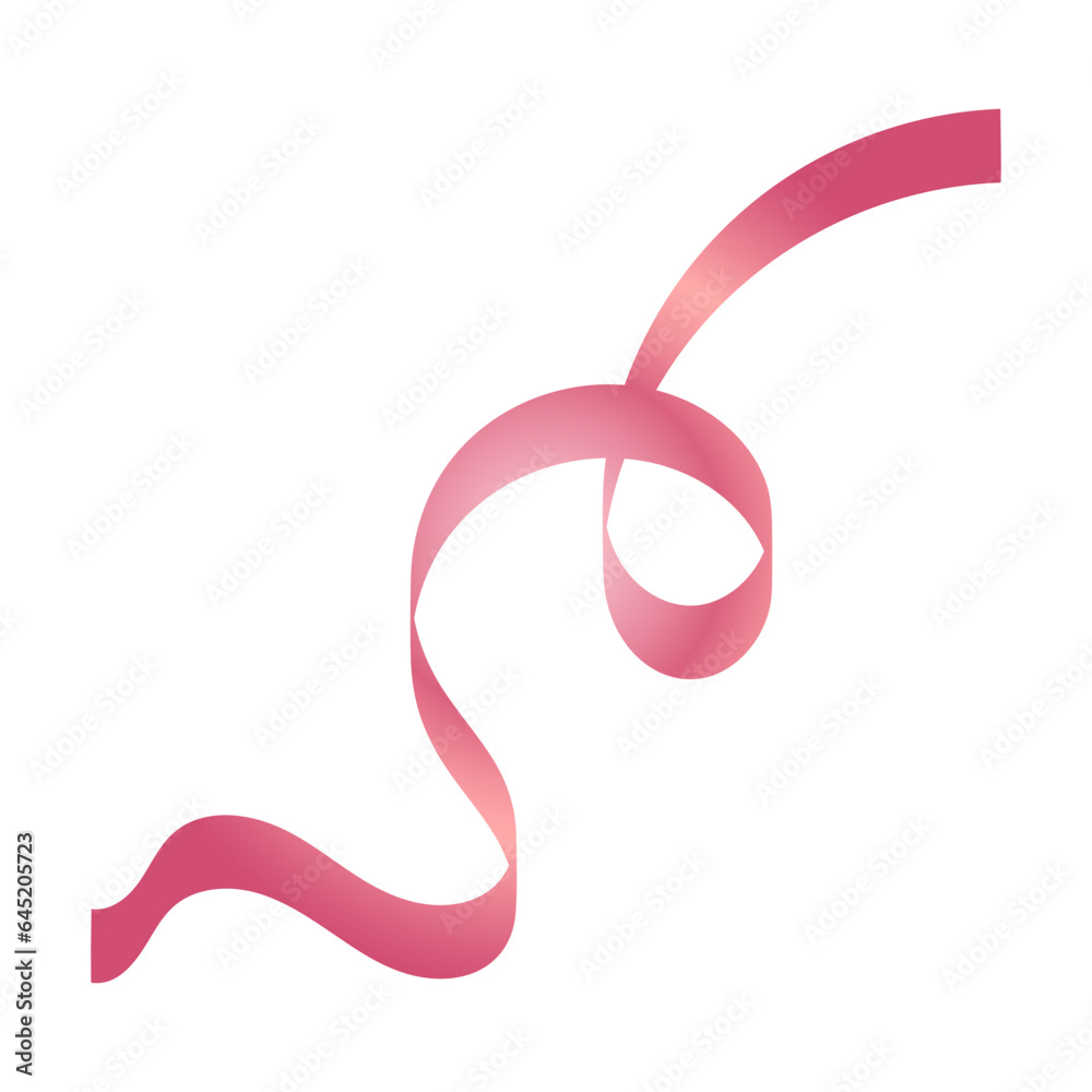 Fototapeta premium Pink Curly Decoration Ribbon