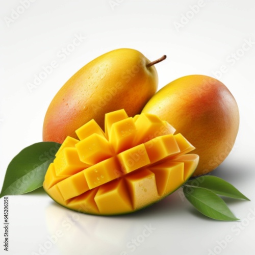 illustration, vector, mango fruit, juice, fresh fruit generative ai