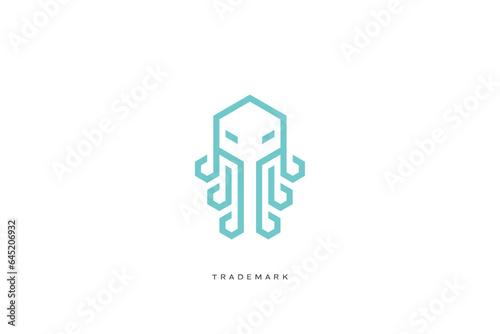 Digital Octopus Animals Vector Logo