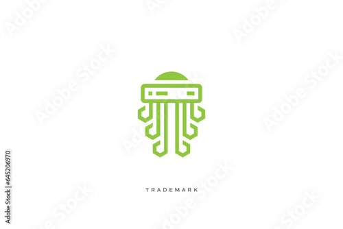 Digital Octopus Animals Vector Logo