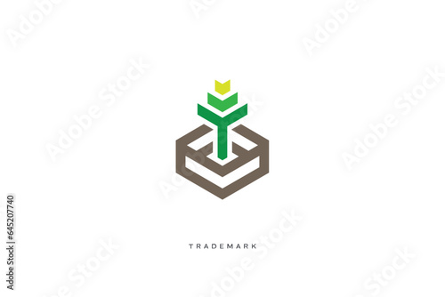 Planting Nature And Environment Vector Logo 