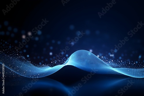 Abstract wave technology background with blue light.