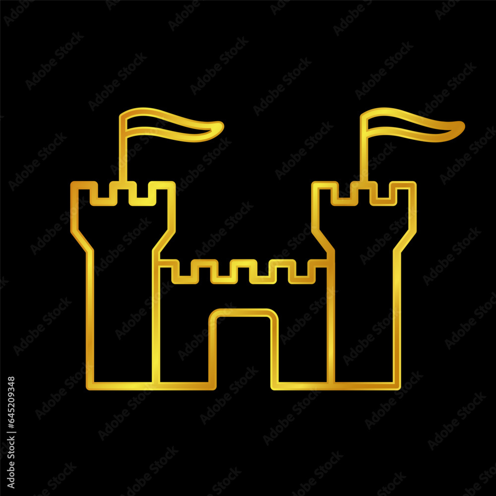 gold colored castle icon gold colored castle icon