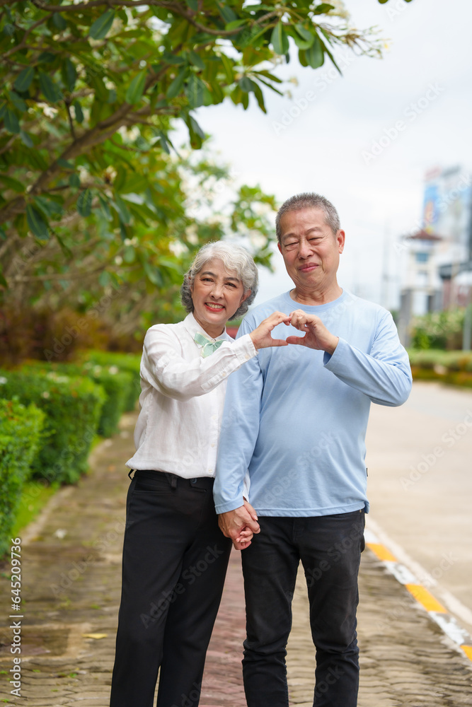 Elderly love, couple relaxing outdoors in blissful family time, peaceful moments, Mature asian husband and wife family time in natural serenity, heartwarming, relaxation Elderly love, couple relaxing outdoors in blissful family time, peaceful moments, Mature asian husband and wife family time in natural serenity, heartwarming, relaxation