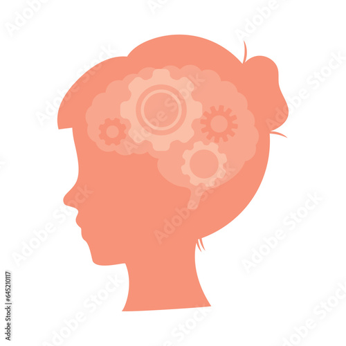 profile brain with cog wheels