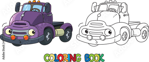 Funny small old coe truck vector illustration