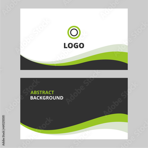 Green Dark Business card concept. Bussines card template - Vector