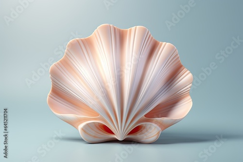 Empty open seashell 3d rendering isolated illustration