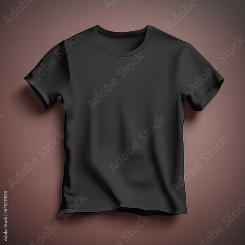 Black t-shirt blank Mockup clothing. Monochrome Fashion Showcase.