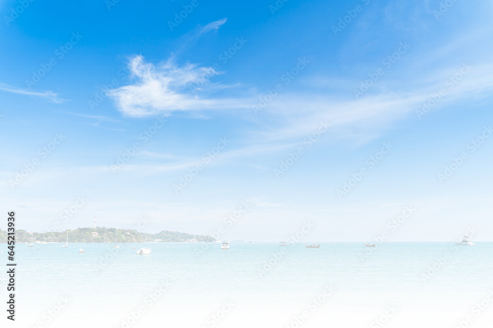 Obraz premium Cloudy Blue sky at sunset. Gradient color. Sky texture, abstract nature background in Patong Phuket Thailand
