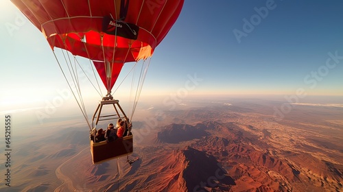 GPS navigation in a high-altitude hot air balloon offers an unparalleled aerial journey phone, turn, trip, science, beacon, orientation, sextant, internet, journey. Generated by AI.