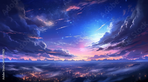 Magnificent and fantastic sunset sky