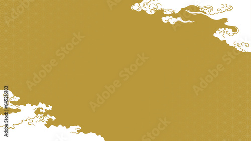 金色の和風雲デザイン背景