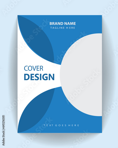 book cover design a4 flyer template. blue creative  book cover design for print.