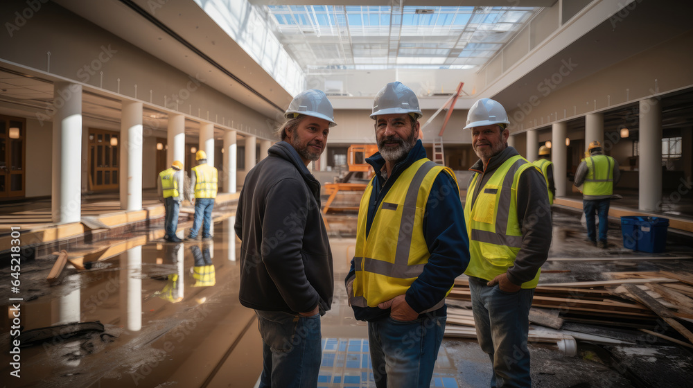 Engineer and foreman at building site.