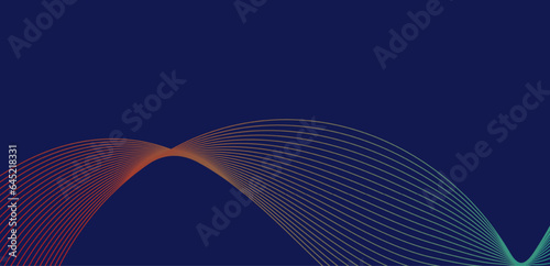  abstract dark background with glowing wave. Shiny moving lines design element. Modern purple blue gradient.