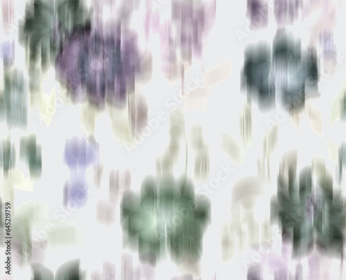 Bleeding floral seamless pattern. Distorted meadow spring flowers. Watercolor paints texture. Elegant feminine nature motif. Trendy blurred botanical design.