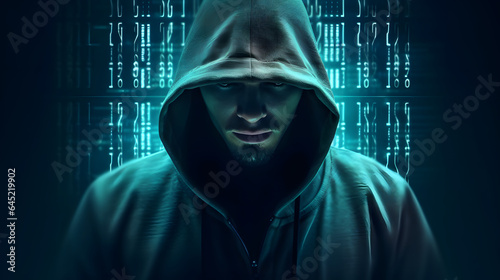Anonymous hacker with hoodie. Concept of hacking cybersecurity. generative ai.