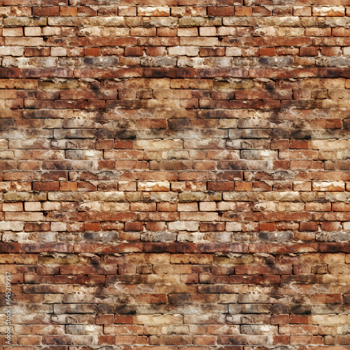 Seamless pattern of rusty bricks wall  Generative Ai