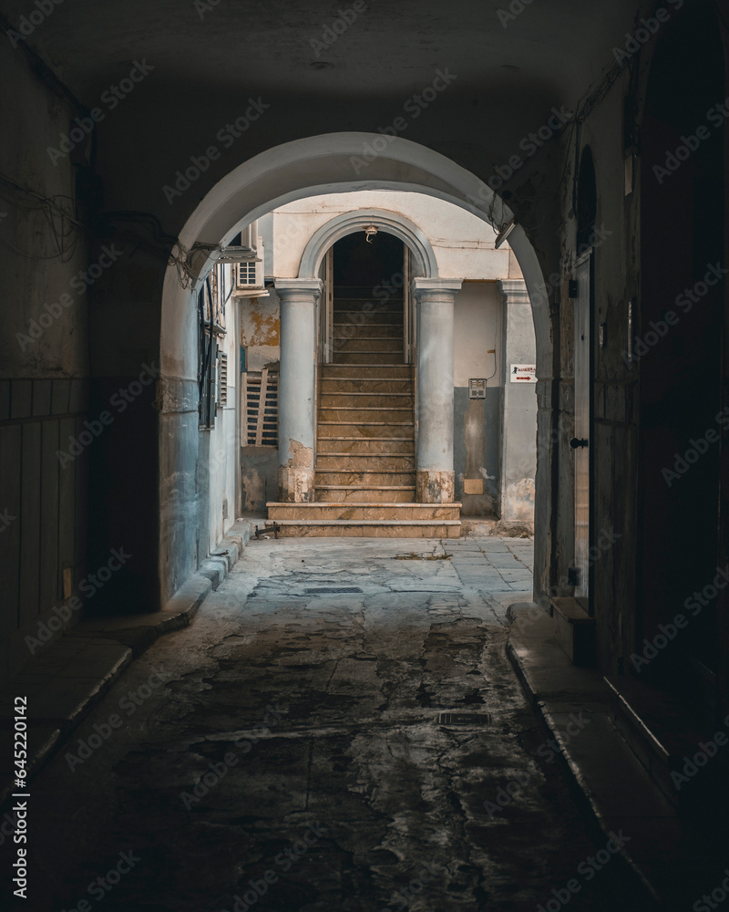 Entrée d'un appartement avec cour en Sicile, Palerme