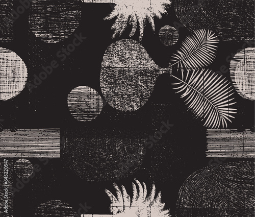 Hand drawn minimal abstract organic shapes pattern. Collage contemporary print. Fashionable template for design.