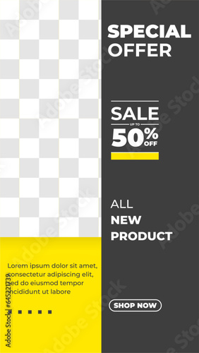 Square banner template for social media posts and web internet ads. Editable vector illustration.