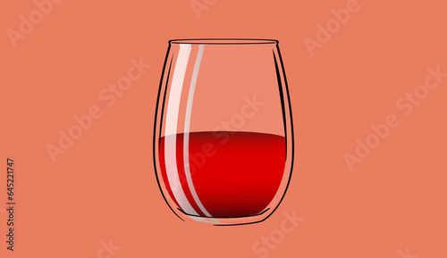 Ounce Wine Glass silhouette, A wine glass filled with wine