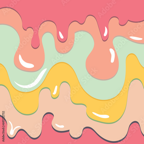 colorful, bright pattern for posters in the form of streams of pink, light pink, red, orange, vector illustration