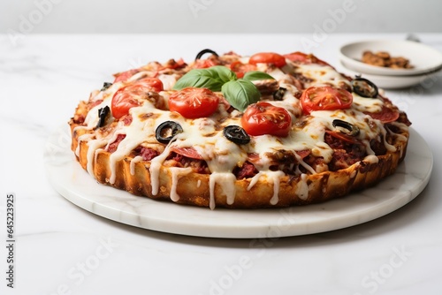 pizza cake on plate 