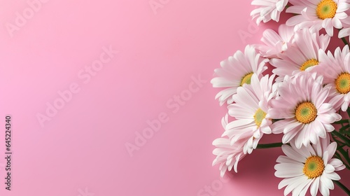 valentine s    flowers  pink background    AI generated image