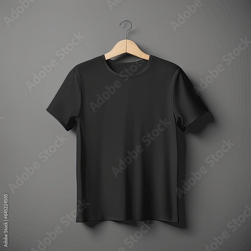 Mockup clothing black t-shirt blank illustration