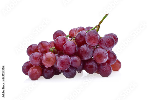 Grapes with drops of water isolated on white background.