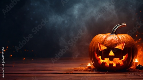 ハロウィンのかぼちゃ、余白・コピースペースのある背景