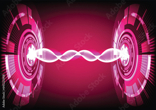 abstract futuristic background with green blue glowing neon moving high speed wave lines.