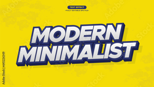Modern, Cool and Minimalist Vector Text Effect with white and blue color text. Fully Editable text and font