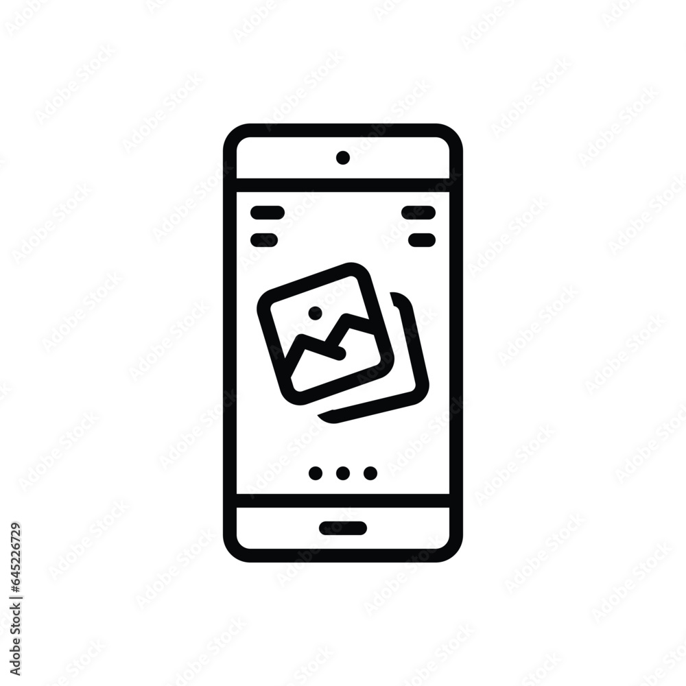 Black line icon for gallery Black line icon for gallery